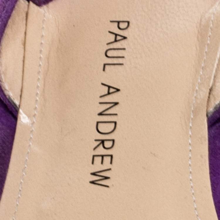 Pre Owned Paul Andrew Purple Suede Rhea Slingback Flat Sandals Size 41