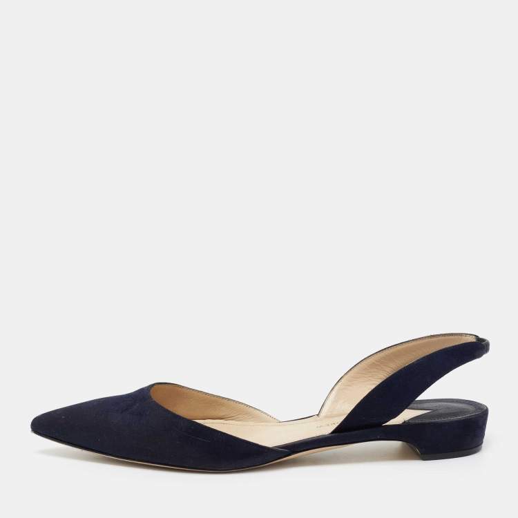 Paul Andrew Blue Suede Rhea Flat Sandals Size 40 Paul Andrew