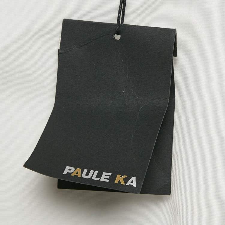 Pre Owned Paule Ka Multicolor Synthetic Color-Block Knee-Length Sleeveless Dress L