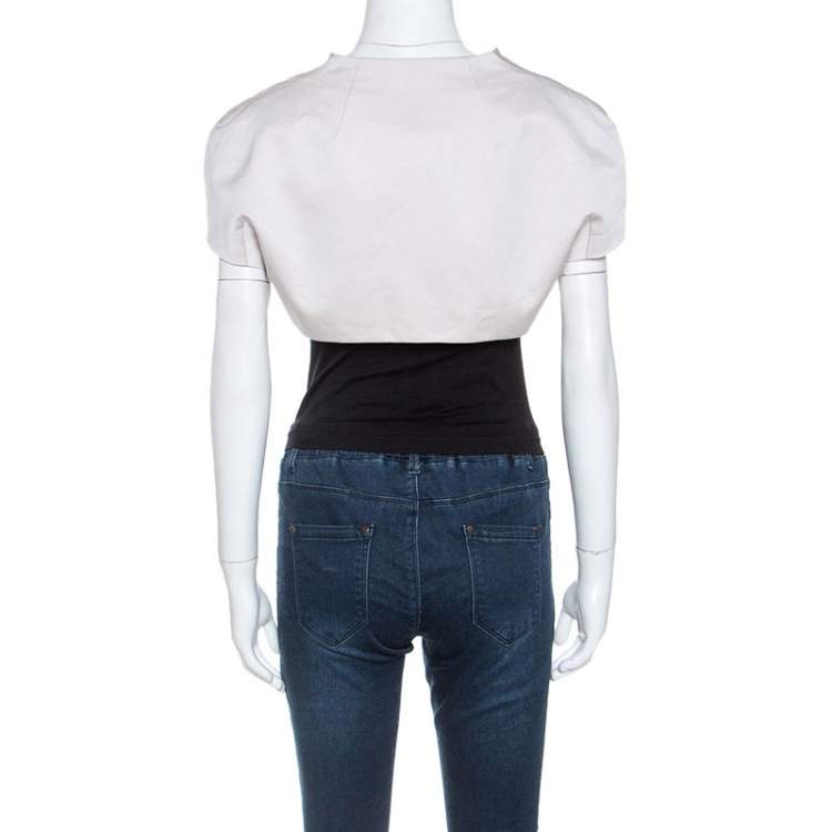 Pre Owned Paule Ka Cream Ottoman Open Front Bolero L