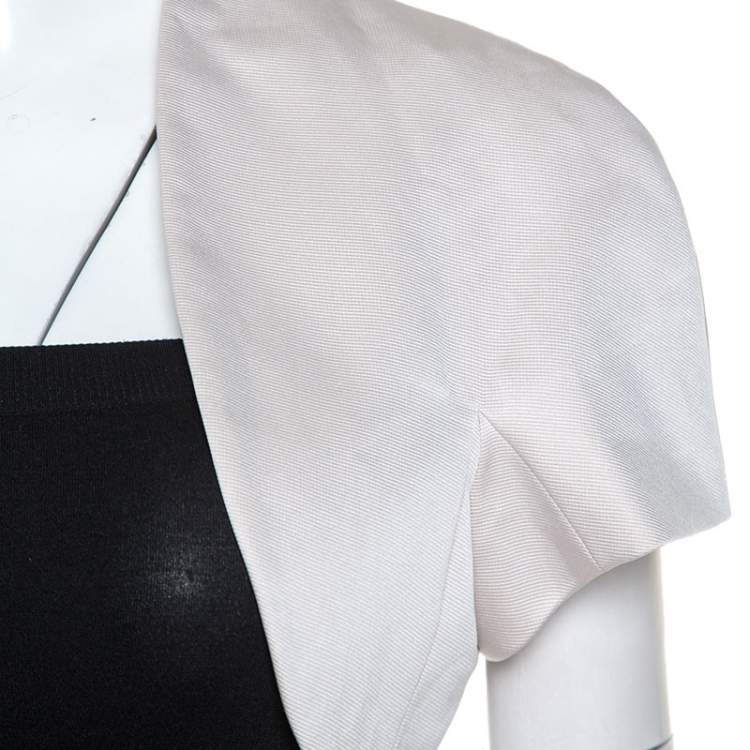 Pre Owned Paule Ka Cream Ottoman Open Front Bolero L