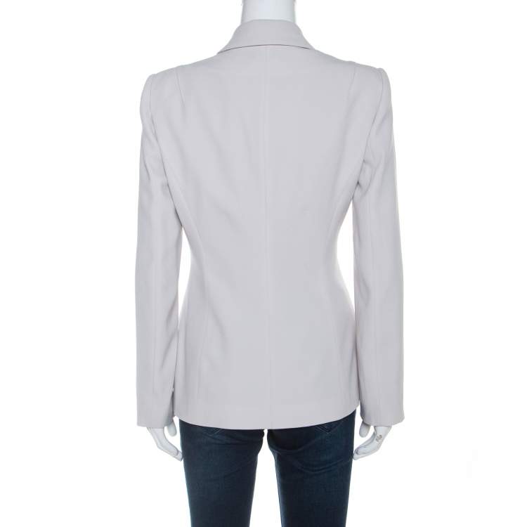 Pre Owned Paule Ka Beige Crepe Blazer L