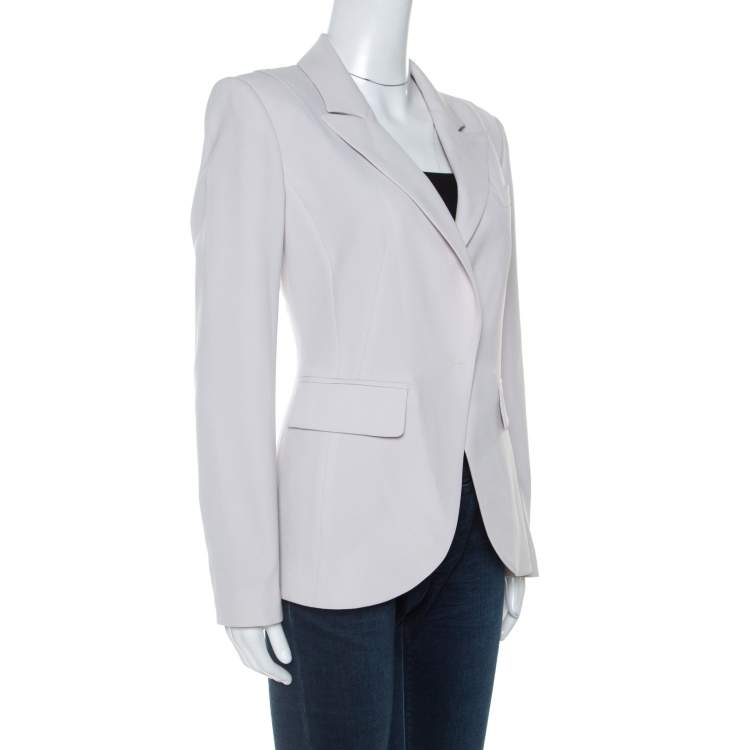 Pre Owned Paule Ka Beige Crepe Blazer L