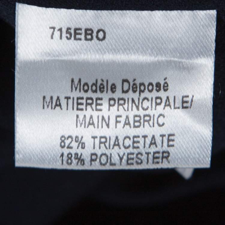 Pre Owned Paule Ka Navy Blue Crepe Open Front Cropped Bolero M