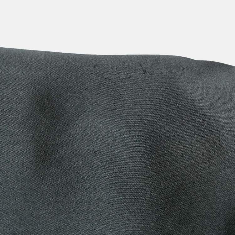 Pre Owned Paul Ka Black Paneled Satin Ruffle Detail Gown M