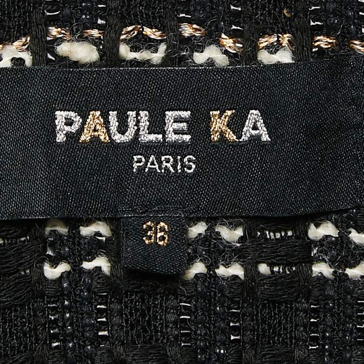 Pre Owned Paule Ka Black Lurex Tweed Crop Jacket S