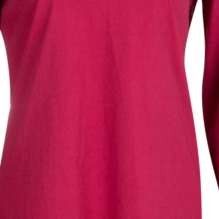Pre Owned Paule Ka Red Cotton Long Sleeve Shirt Dress M