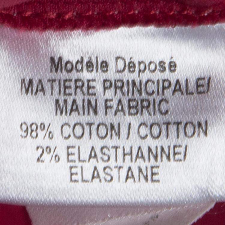 Pre Owned Paule Ka Red Cotton Long Sleeve Shirt Dress M