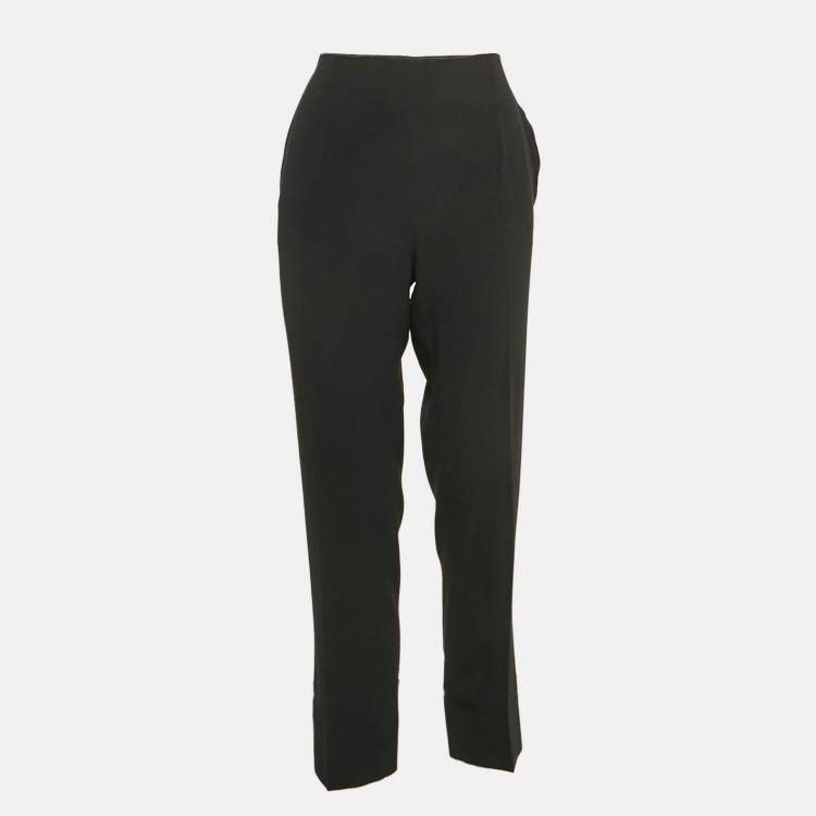 Pre Owned Paule Ka Black Crepe Formal Trousers M