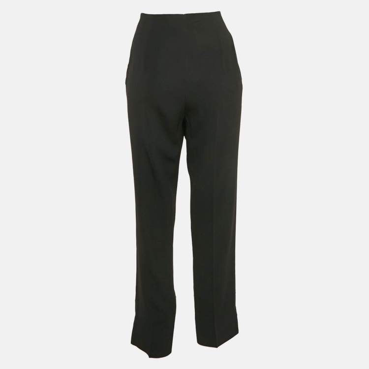 Pre Owned Paule Ka Black Crepe Formal Trousers M