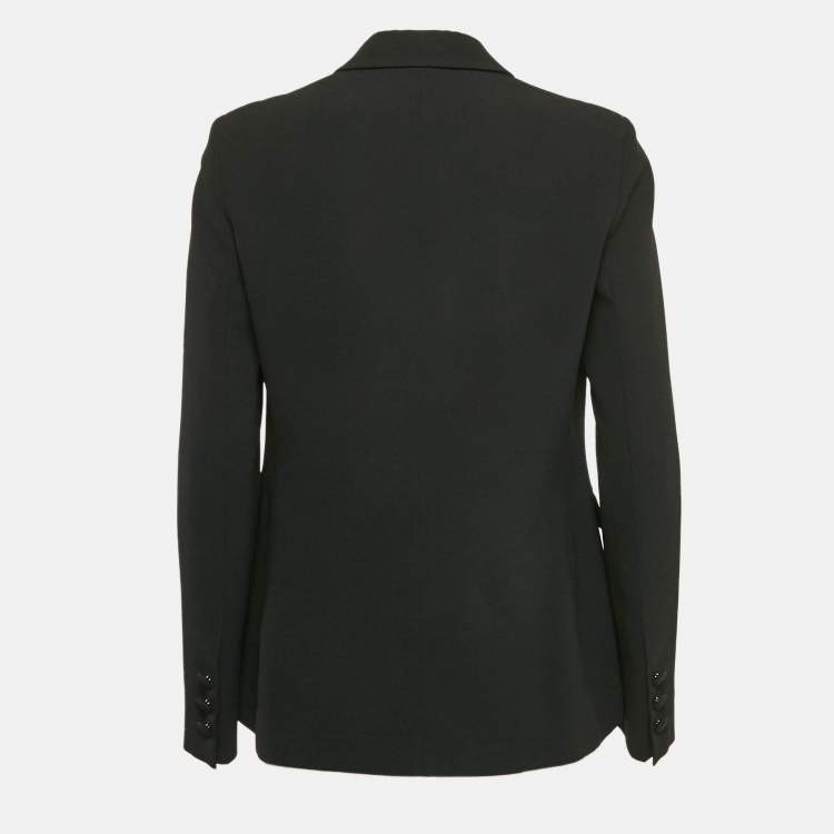 Pre Owned Paule Ka Black Sateen Single Breasted Blazer M