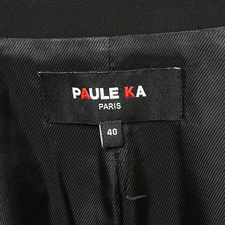 Pre Owned Paule Ka Black Sateen Single Breasted Blazer M