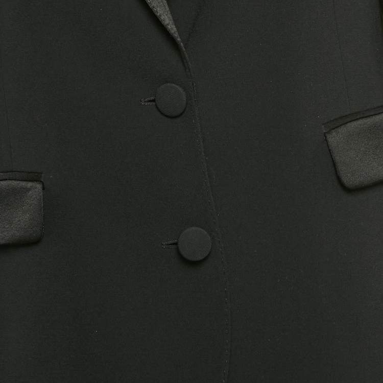 Pre Owned Paule Ka Black Sateen Single Breasted Blazer M