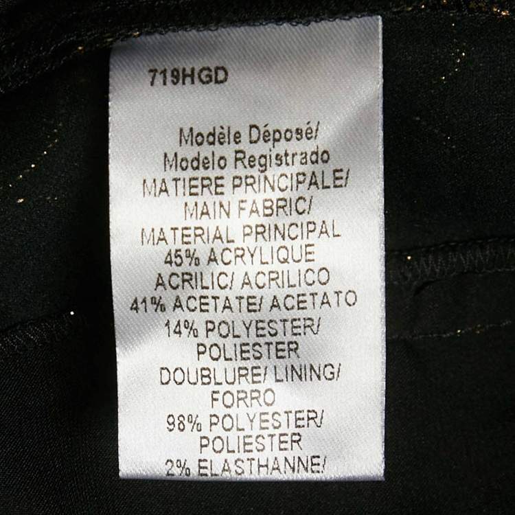 Pre Owned Paule Ka Gold Patterned Brocade Trousers M