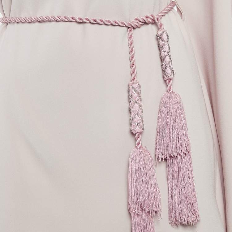 Pre Owned Paule Ka Pink Sateen Asymmetric Sleeve Mini Dress M