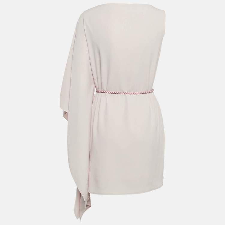 Pre Owned Paule Ka Pink Sateen Asymmetric Sleeve Mini Dress M