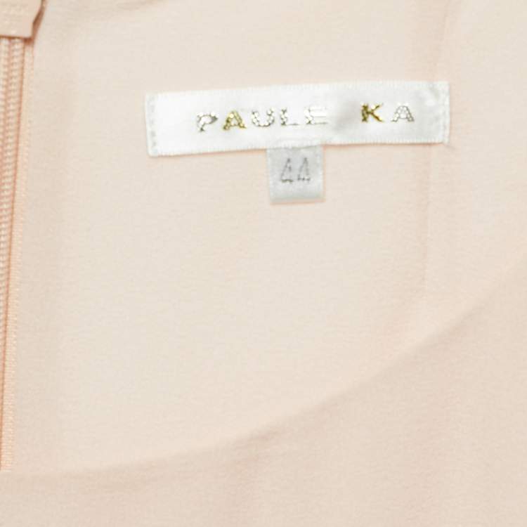 Pre Owned Paule Ka Pink Crepe Flared Sleeve Blouse L