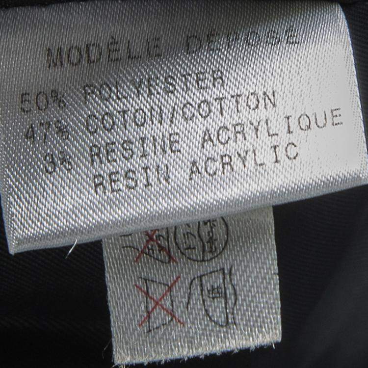Pre Owned Paule Ka Black and Brown Jacquard Logo Detail Double Breasted Coat L
