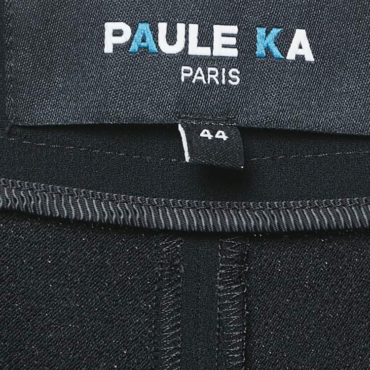 Pre Owned Paule Ka Black Crepe Straight Leg Trousers L