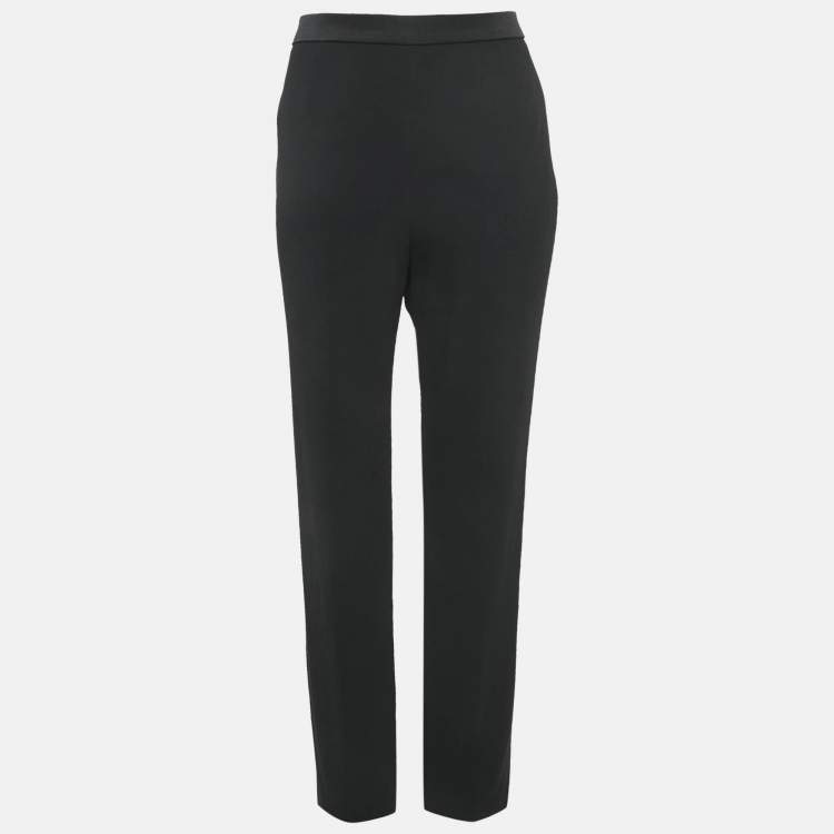 Pre Owned Paule Ka Black Crepe Straight Leg Trousers L