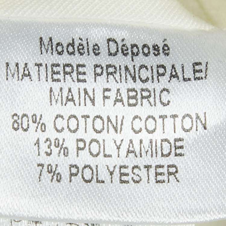 Pre Owned Paule Ka Cream/Blue Lurex Jacquard Sleeveless Short Dress L