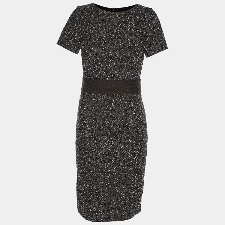 Pre Owned Paule Ka Black/White Tweed Dress S