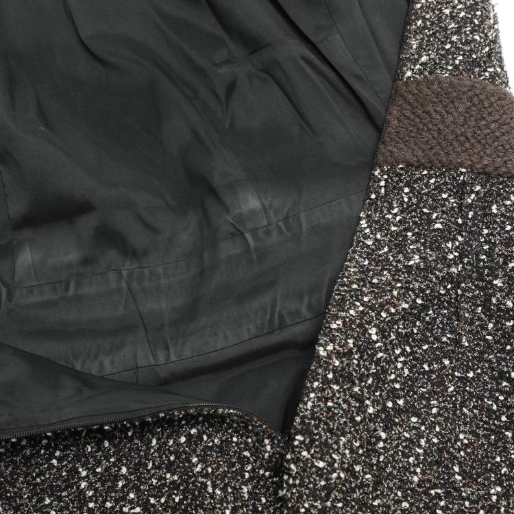 Pre Owned Paule Ka Black/White Tweed Dress S