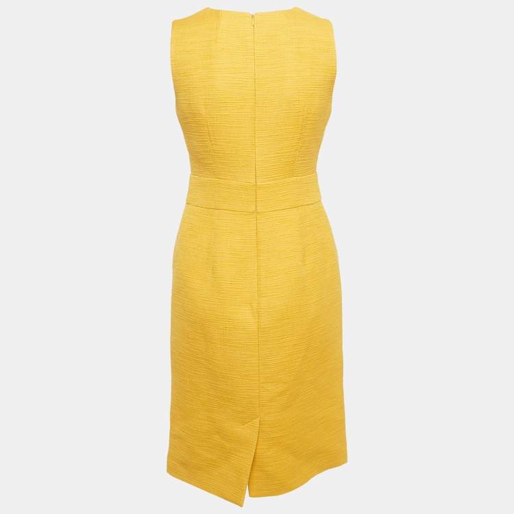 Pre Owned Paule Ka Yellow Cotton Sleeveless Midi Dress M