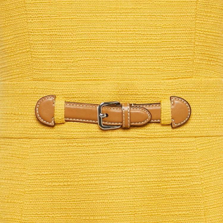 Pre Owned Paule Ka Yellow Cotton Sleeveless Midi Dress M