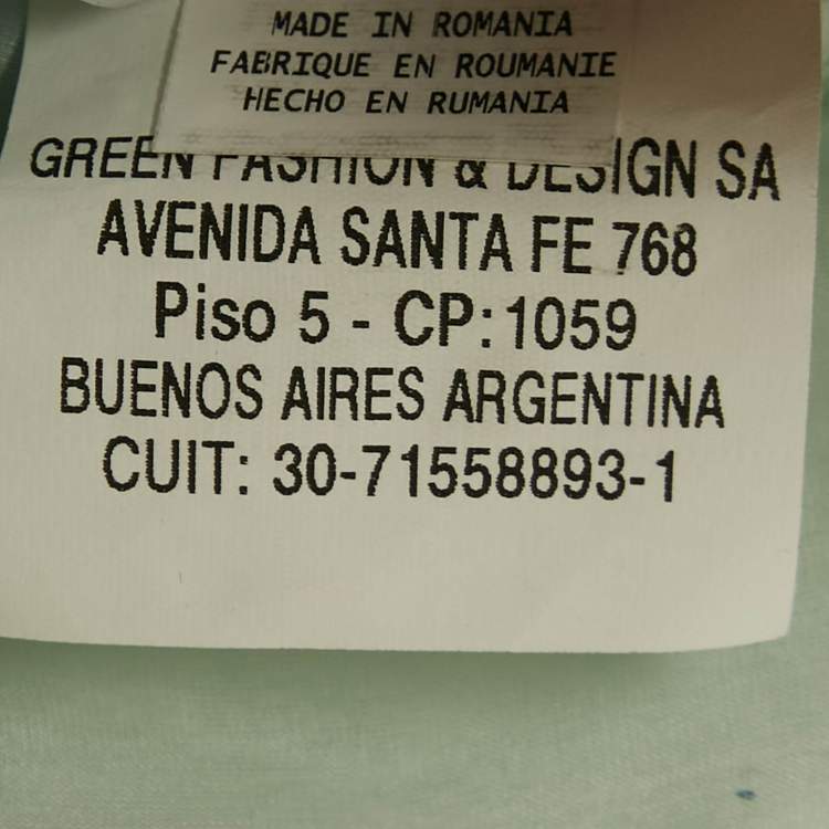 Pre Owned Paule Ka Mint Green Silk Organza Maxi Skirt L