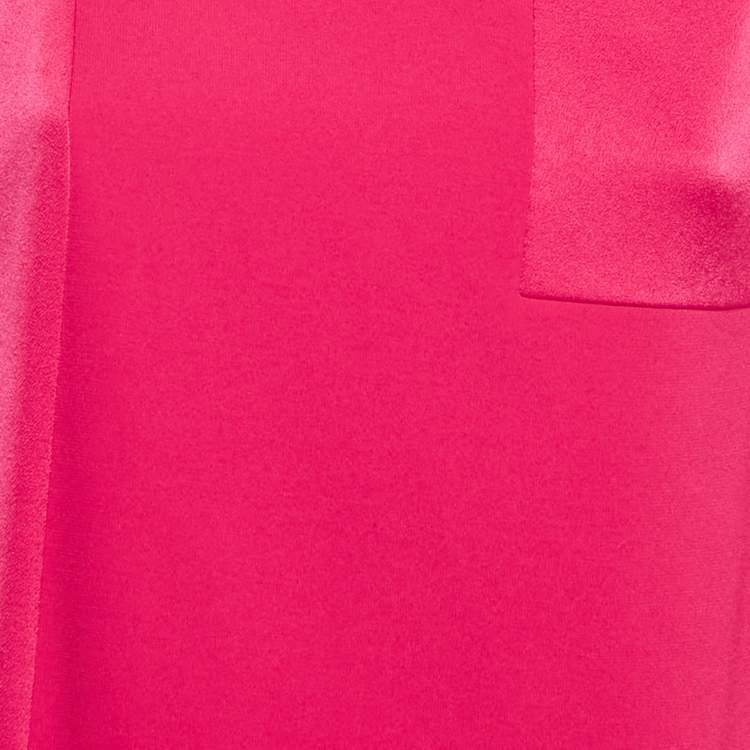 Pre Owned Paule Ka Pink Crepe Bow Detail Mini Shift Dress S 