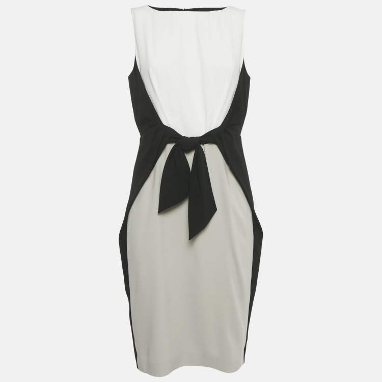 Pre Owned Paule Ka Black Crepe Tie-Up Detail Midi Dress L