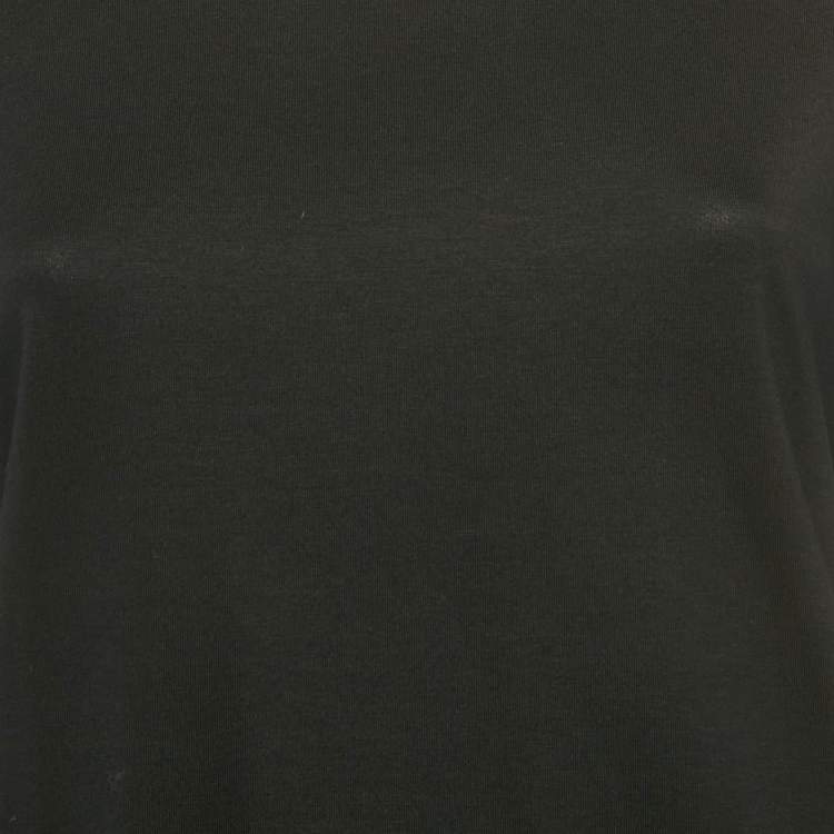 Pre Owned Paule Ka Black Cotton Ruched Sleeve Top L