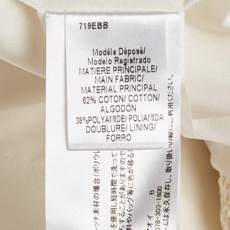 Pre Owned Paule Ka Off-White Textured Cotton Blend Open Front Jacket M