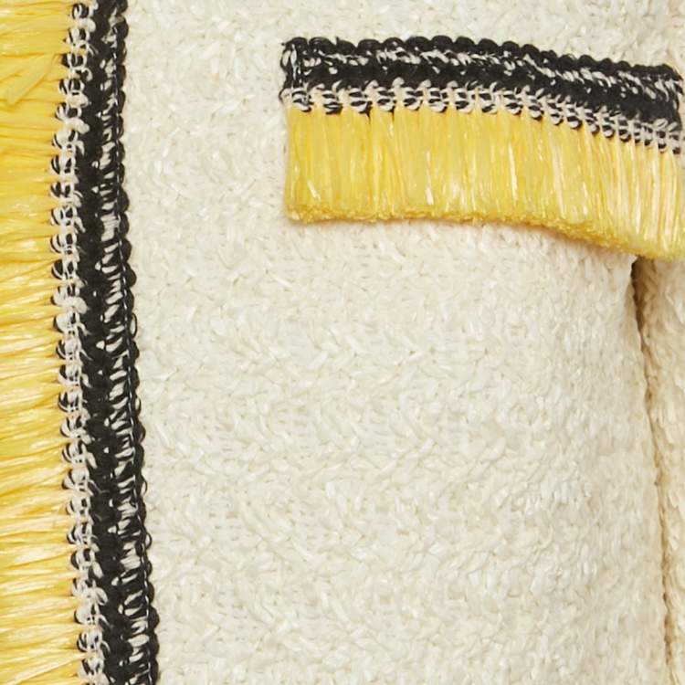 Pre Owned Paule Ka Off-White Textured Cotton Blend Open Front Jacket M