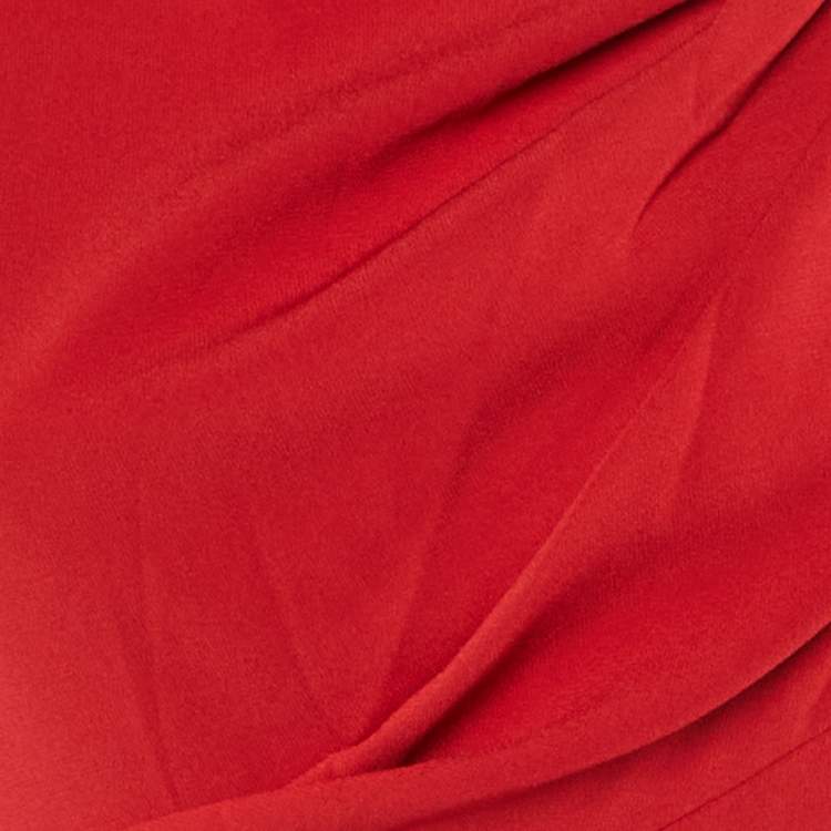 Pre Owned Paule Ka Red Crepe Knot Detail Sleeveless Maxi Dress M