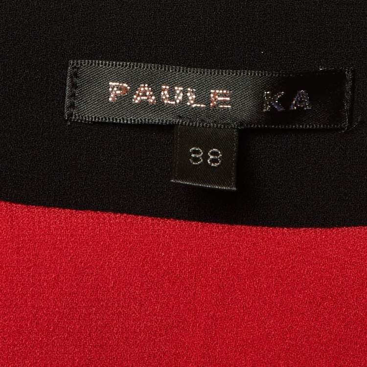 Pre Owned Paule Ka Red Crepe Knot Detail Sleeveless Maxi Dress M