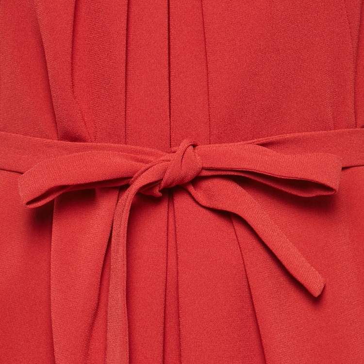 Pre Owned Paule Ka Red Sateen Sleeveless Short Dress S