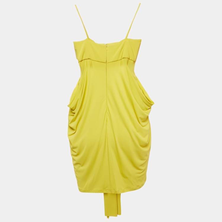 Pre Owned Paule Ka Green Jersey Draped Strappy Mini Dress S