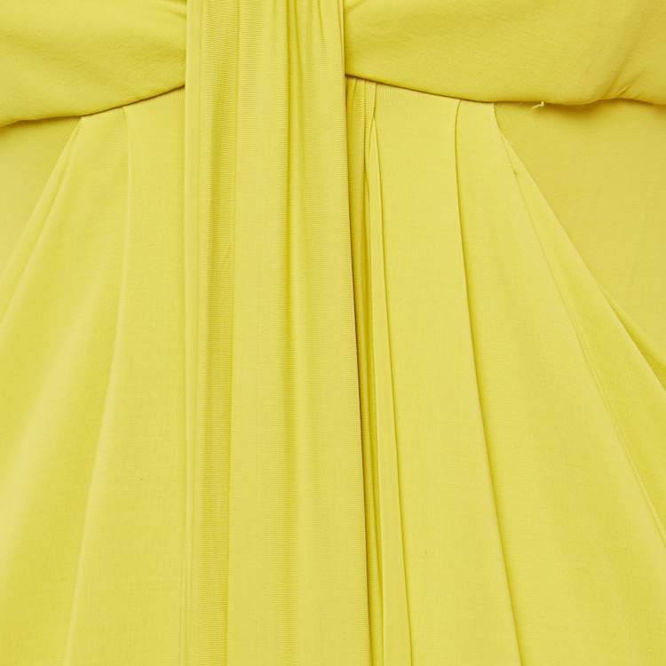 Pre Owned Paule Ka Green Jersey Draped Strappy Mini Dress S