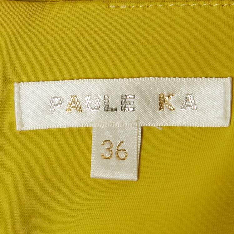 Pre Owned Paule Ka Green Jersey Draped Strappy Mini Dress S