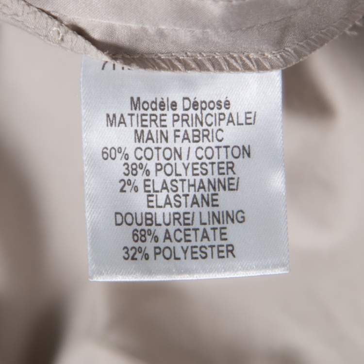 Pre Owned Paule Ka Beige Embroidered Waist Detail Cropped Pants M