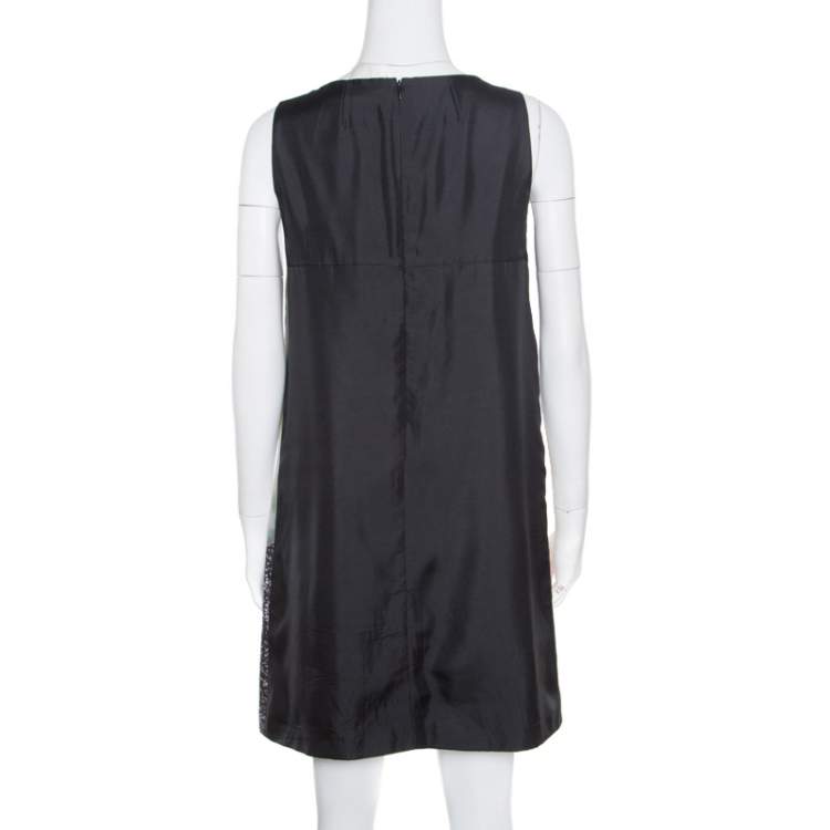 Pre Owned Paule Ka Multicolor Printed Silk Bow Detail Sleeveless Dress M