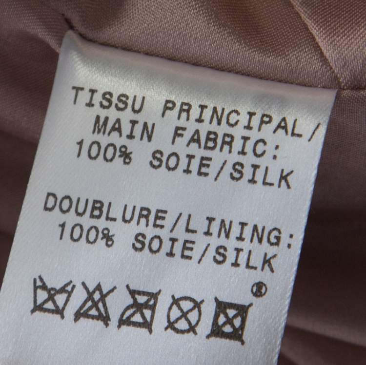 Pre Owned Paule Ka Beige Satin Three Quarter Sleeve Button Front Coat M