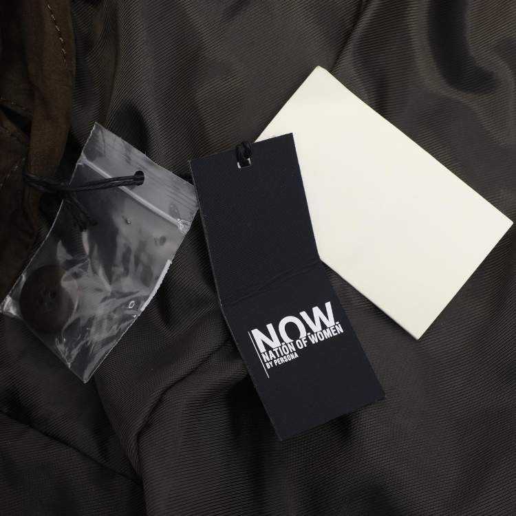 مملوكة مسبقًا N.O.W by Persona Moss Green Suede Single Breasted Jacket XL