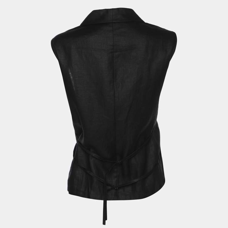 Pre Owned Persona Black Linen Waist Coat L
