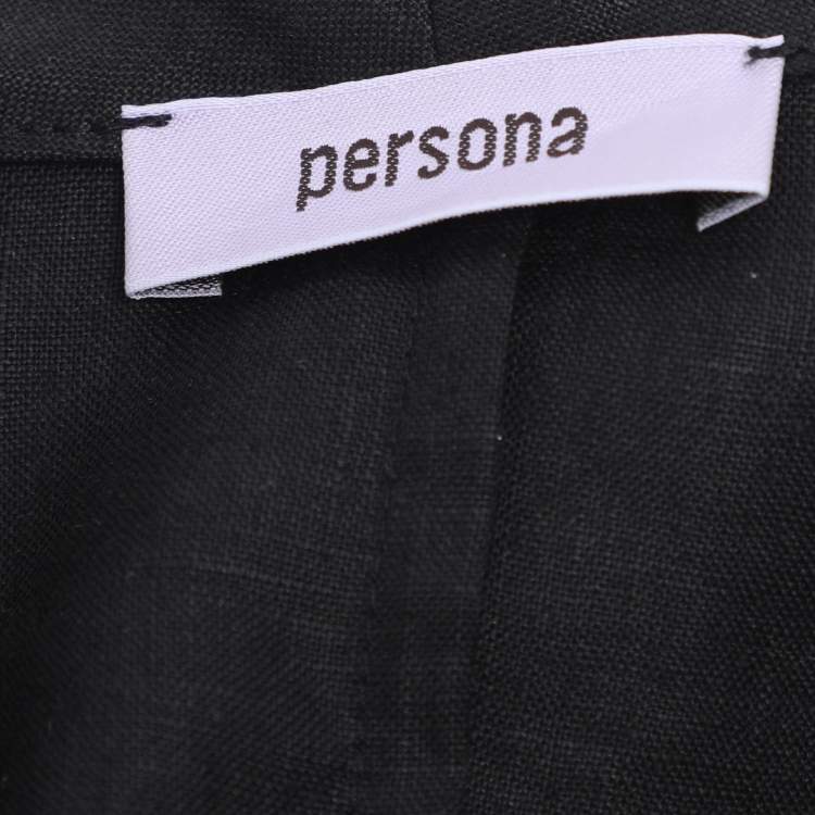 Pre Owned Persona Black Linen Waist Coat L