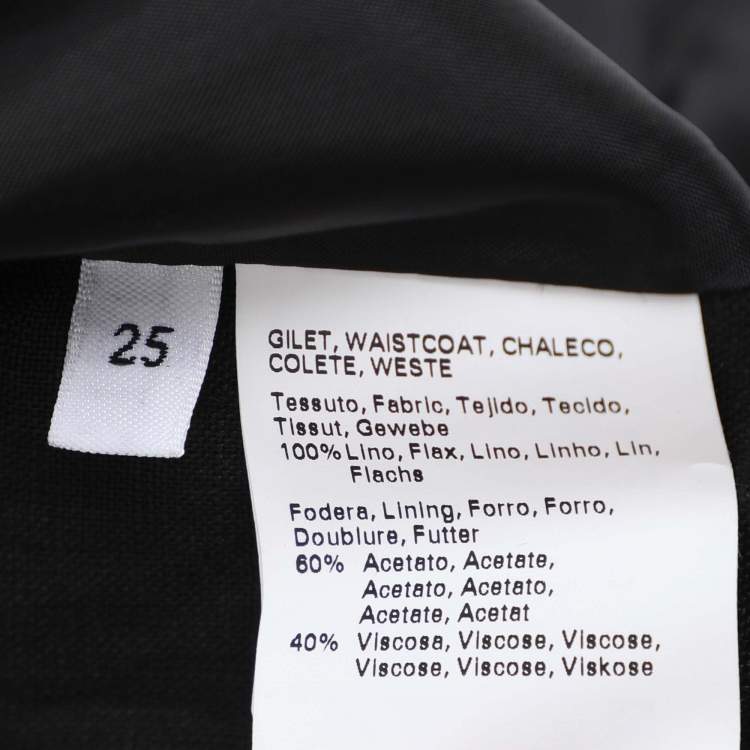 Pre Owned Persona Black Linen Waist Coat L