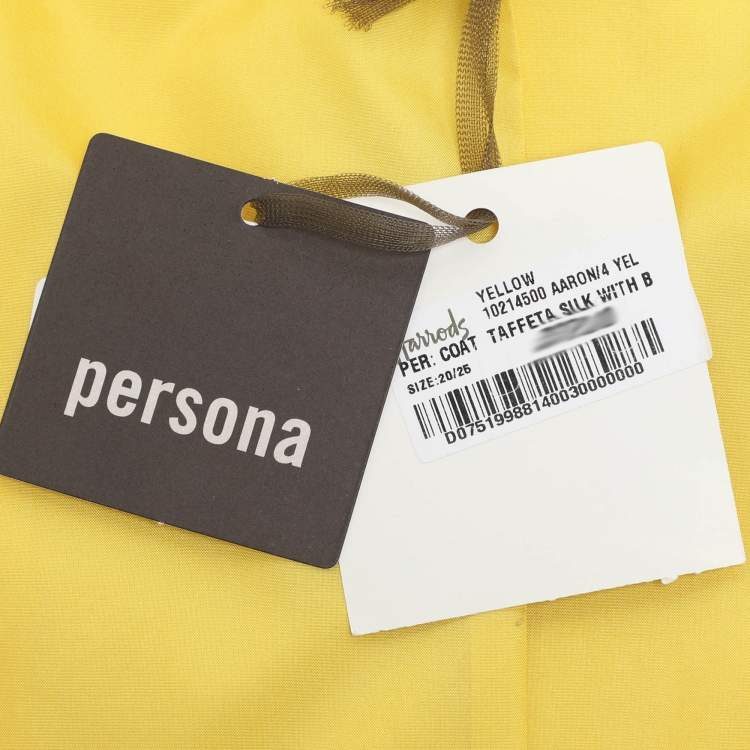 Pre Owned Persona Yellow Silk Belted Overcoat L