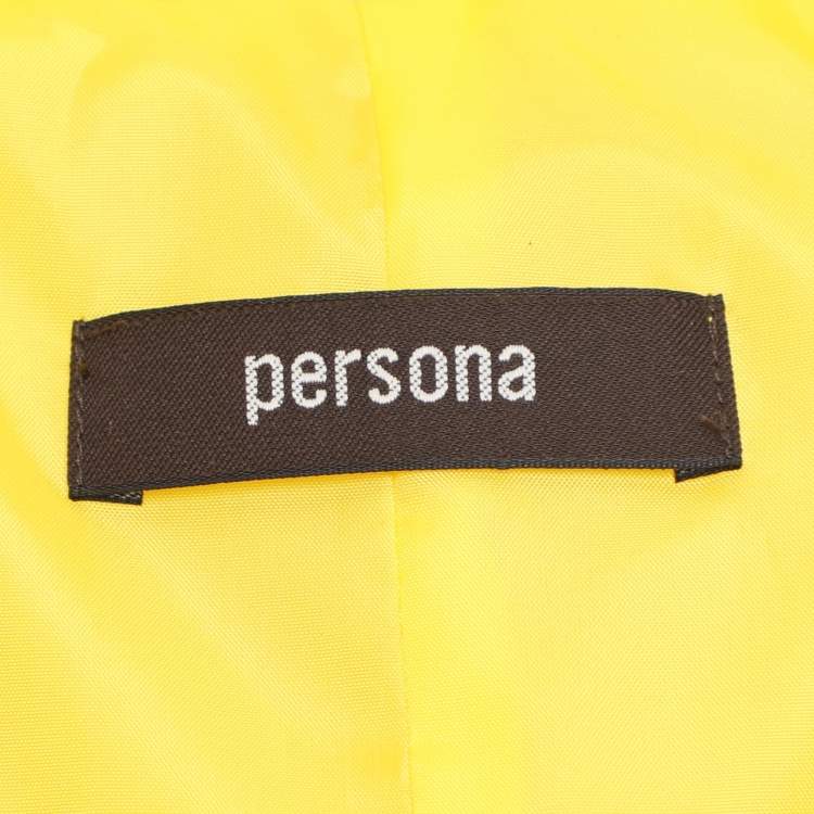 Pre Owned Persona Yellow Silk Belted Overcoat L